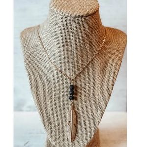 Aromatherapy Diffuser Lava Stone Gold and Silver Necklaces (2)
